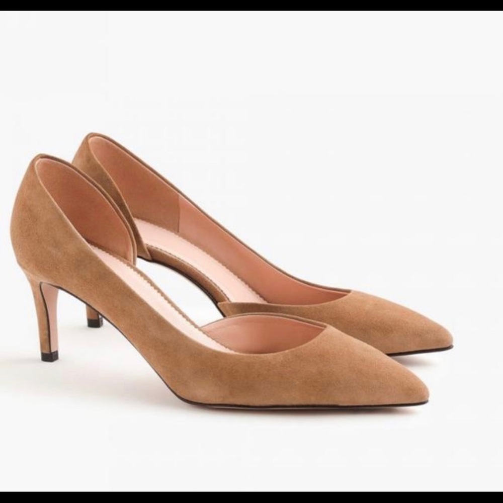 J.CREW Collette Pump SZ 7 New in Box Ashen Brown Camel Suede